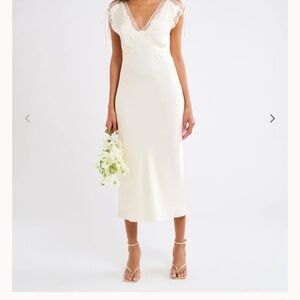 striped midi dress with sleeves Fifteen Twenty Tyler Side Twist Dress